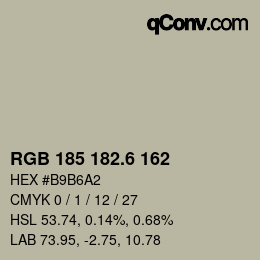 カラーコード: RGB 185 182.6 162 | qconv.com
