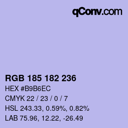 Color code: RGB 185 182 236 | qconv.com