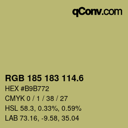 カラーコード: RGB 185 183 114.6 | qconv.com