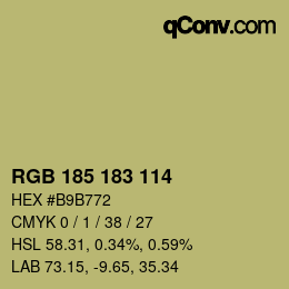 Color code: RGB 185 183 114 | qconv.com