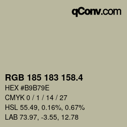 カラーコード: RGB 185 183 158.4 | qconv.com
