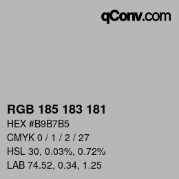 カラーコード: RGB 185 183 181 | qconv.com