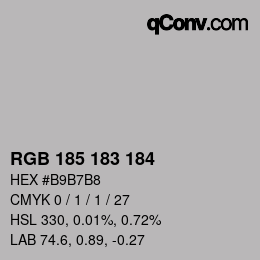 Farbcode: RGB 185 183 184 | qconv.com