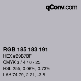 Color code: RGB 185 183 191 | qconv.com