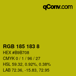 カラーコード: RGB 185 183 8 | qconv.com
