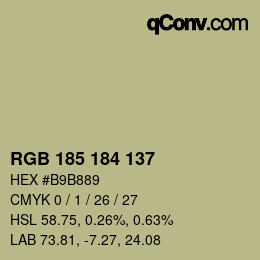Código de color: RGB 185 184 137 | qconv.com