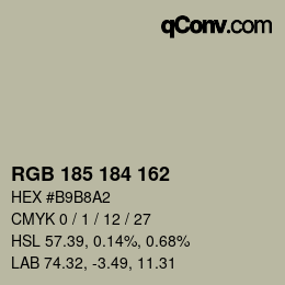 Code couleur: RGB 185 184 162 | qconv.com