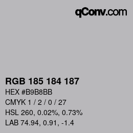 Código de color: RGB 185 184 187 | qconv.com