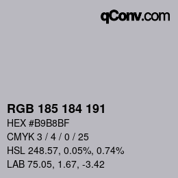 Color code: RGB 185 184 191 | qconv.com