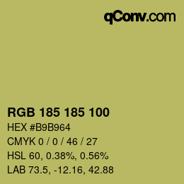 Color code: RGB 185 185 100 | qconv.com