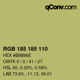 Color code: RGB 185 185 110 | qconv.com