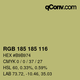 Color code: RGB 185 185 116 | qconv.com