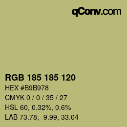 Color code: RGB 185 185 120 | qconv.com