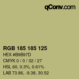 Color code: RGB 185 185 125 | qconv.com