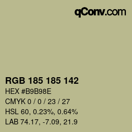 Color code: RGB 185 185 142 | qconv.com