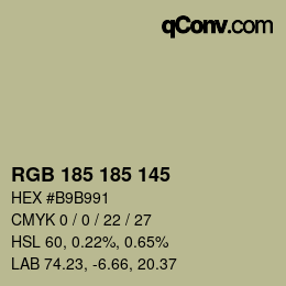 Color code: RGB 185 185 145 | qconv.com