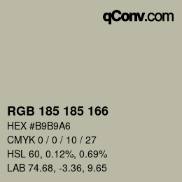 Color code: RGB 185 185 166 | qconv.com