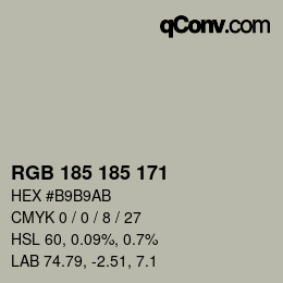 Color code: RGB 185 185 171 | qconv.com