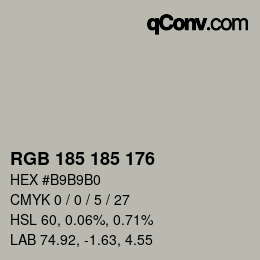 Color code: RGB 185 185 176 | qconv.com