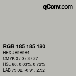 Code couleur: RGB 185 185 180 | qconv.com