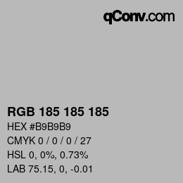 Color code: RGB 185 185 185 | qconv.com