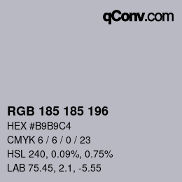 Color code: RGB 185 185 196 | qconv.com