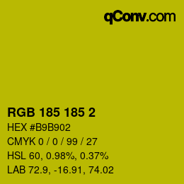Farbcode: RGB 185 185 2 | qconv.com