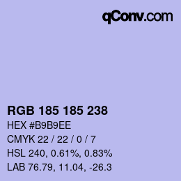 Color code: RGB 185 185 238 | qconv.com