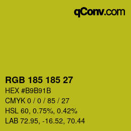 Color code: RGB 185 185 27 | qconv.com