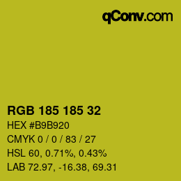 カラーコード: RGB 185 185 32 | qconv.com