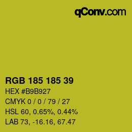 Color code: RGB 185 185 39 | qconv.com