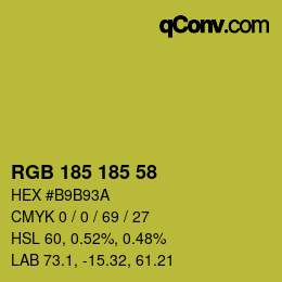 Color code: RGB 185 185 58 | qconv.com