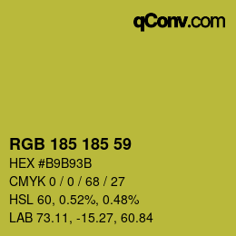 Color code: RGB 185 185 59 | qconv.com