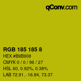 Color code: RGB 185 185 8 | qconv.com