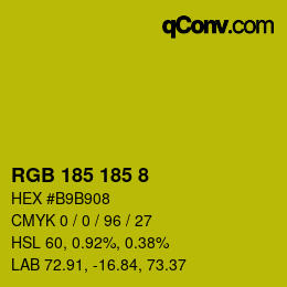 カラーコード: RGB 185 185 8 | qconv.com