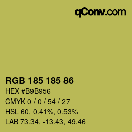 Farbcode: RGB 185 185 86 | qconv.com
