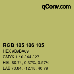 Color code: RGB 185 186 105 | qconv.com