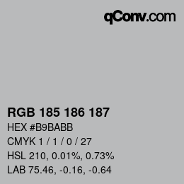 Color code: RGB 185 186 187 | qconv.com