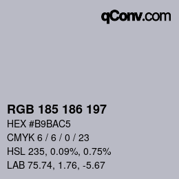 Color code: RGB 185 186 197 | qconv.com