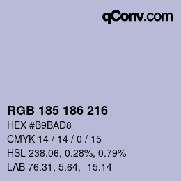 Color code: RGB 185 186 216 | qconv.com