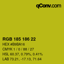 カラーコード: RGB 185 186 22 | qconv.com