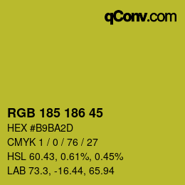 Color code: RGB 185 186 45 | qconv.com