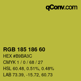 Color code: RGB 185 186 60 | qconv.com