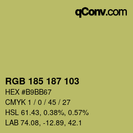 カラーコード: RGB 185 187 103 | qconv.com