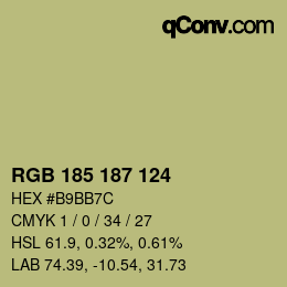 Color code: RGB 185 187 124 | qconv.com