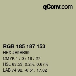 Color code: RGB 185 187 153 | qconv.com