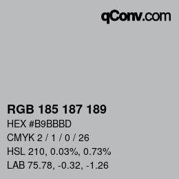 Farbcode: RGB 185 187 189 | qconv.com