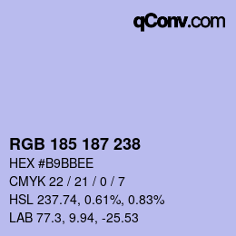 Color code: RGB 185 187 238 | qconv.com