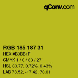 Color code: RGB 185 187 31 | qconv.com