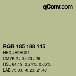 カラーコード: RGB 185 188 145 | qconv.com